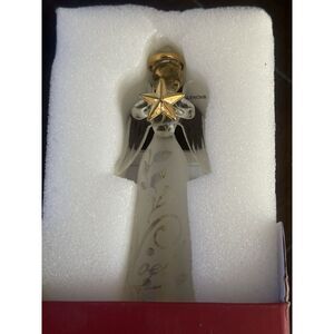 Lenox Joyous Tidings Noel Angel Holding a Star Ornament Decorative Figurine Box